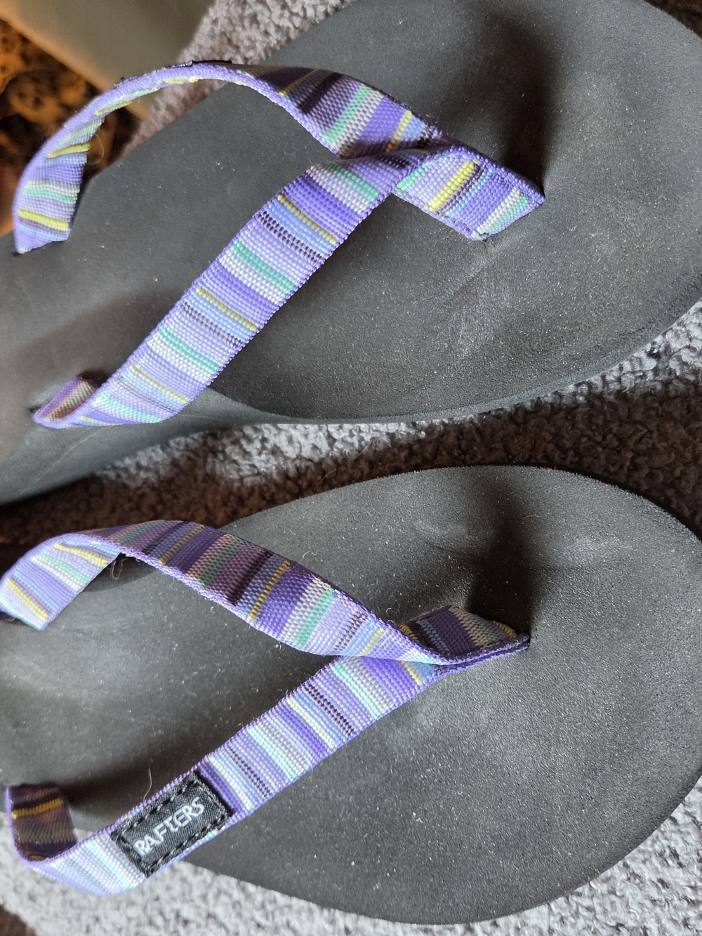 Rafters Women’s Purple Stripe Flip Flops